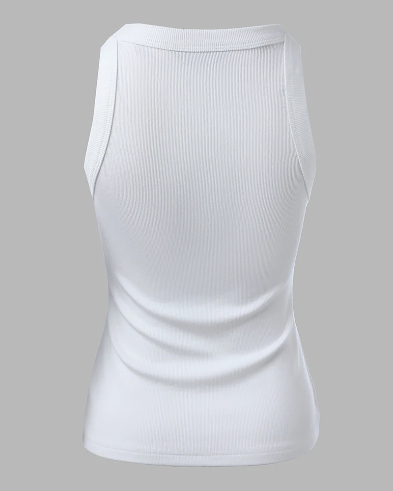 3 Pack Knit Round Neck Thick Strap Racerback Tank Tops(Without Pads) - Image 26