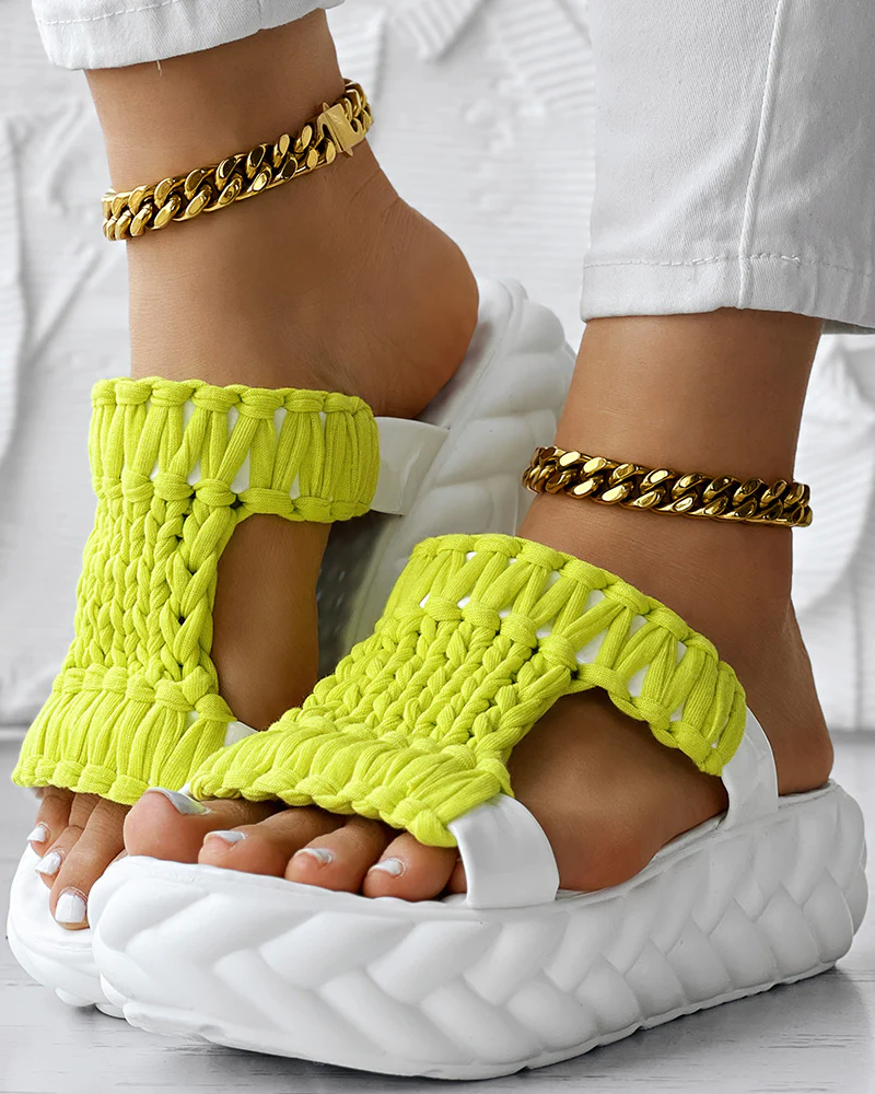 Braided Hollow Out Slippers Summer Sandals - Image 28