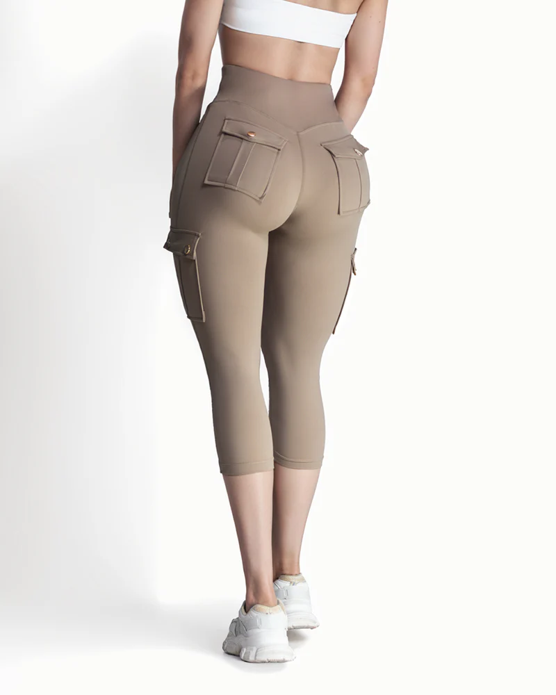 Butt Lifting Biker Capris Leggings High Waist Flap Pocket Workout Capris Gym Pants - Image 29