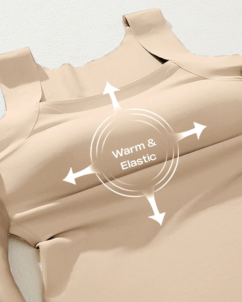 U-Neck Sleeveless Tank Seamless Skinny Layering Top with Built-In Bra - Image 20