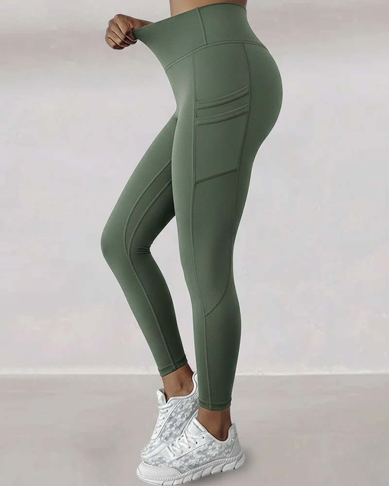 Winter Warm High Waisted Workout Athletic Leggings Tummy Control Butt Lifting Ultra Soft Thermal Lined Yoga Pants Women's Sportswear with Stacked Slit Pockets On Side - Image 16